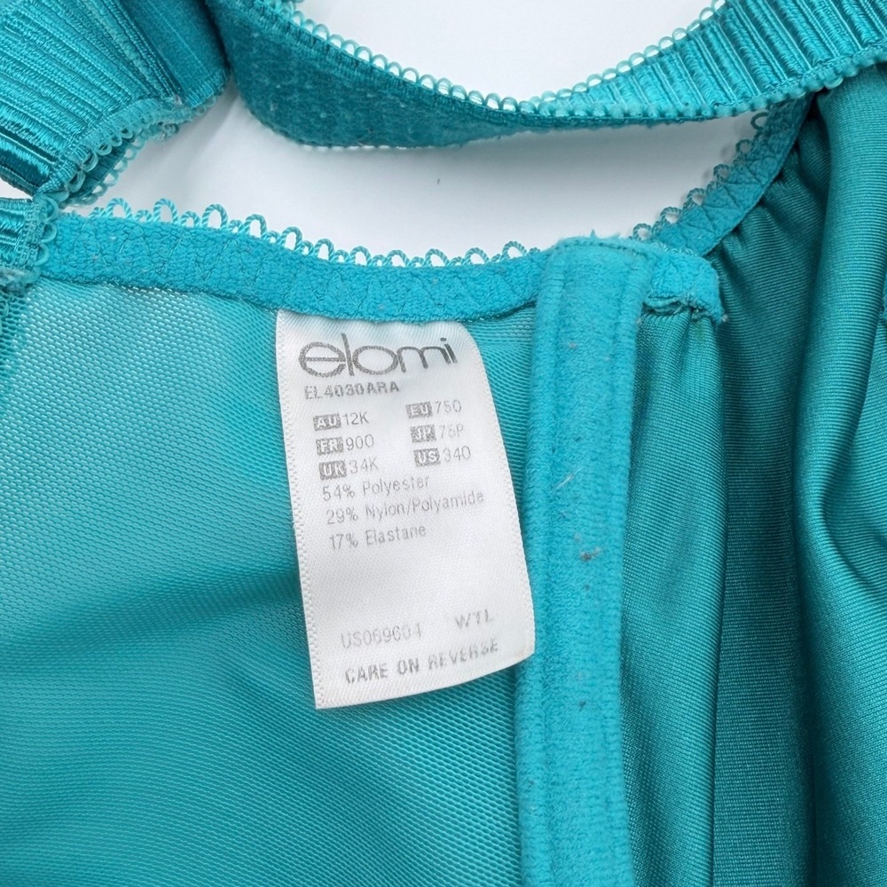 Elomi Cate Full Figure Underwire Bra Teal Aurora EL4030ARA US 34O UK 34K - Picture 7 of 7